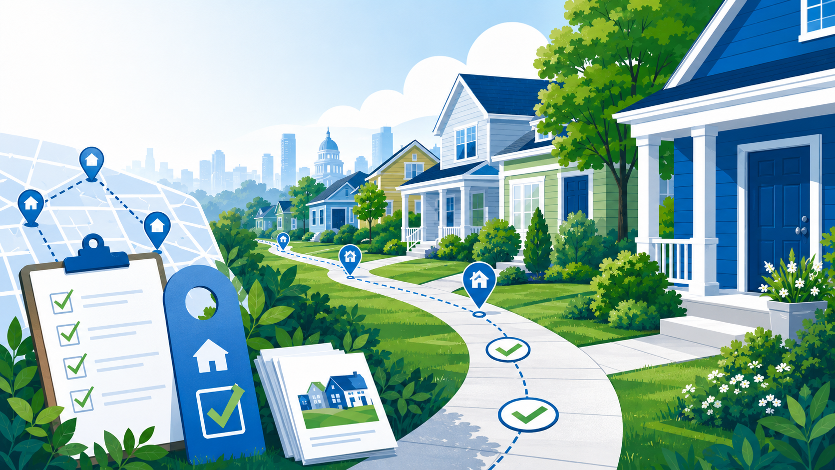 Neighborhood canvassing route connecting Eastside homes